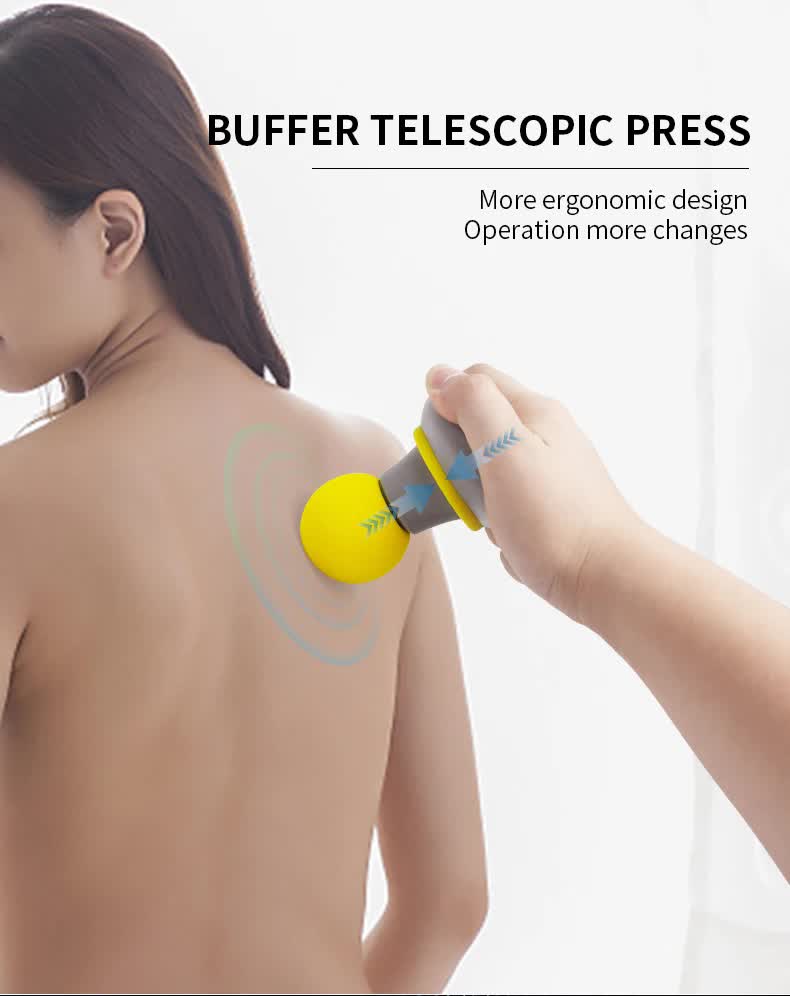 2 Pcs Yellow Mini Massage Gun - 6-Speed Muscle Relaxer, USB Rechargeable, Portable Fascia Massager for Home Use