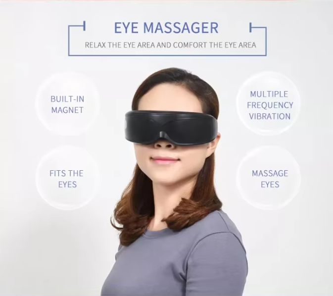 Black Touch-Control Rechargeable Heated Eye Massager for Daily Use