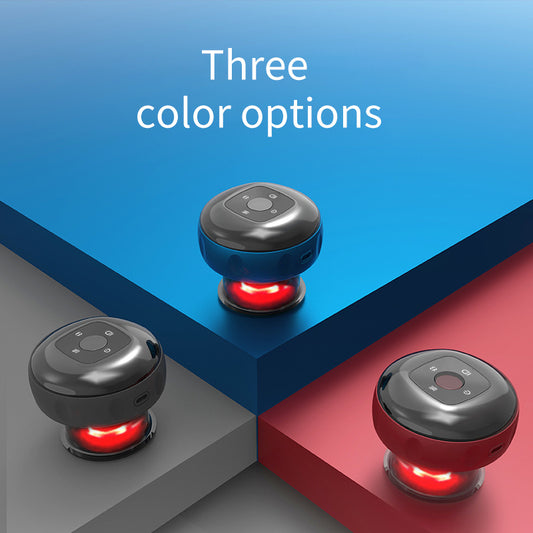 Smart Electric Cupping Therapy Massager - Adjustable Suction & Heat, Red Light Therapy, USB-C Rechargeable(Black)