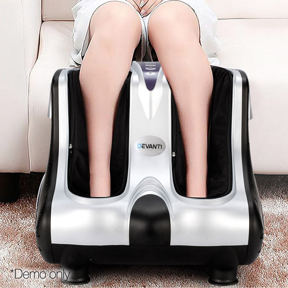 Livemor Foot Massager Massagers Shiatsu Electric Roller Ankle Calf Leg Kneading Silver