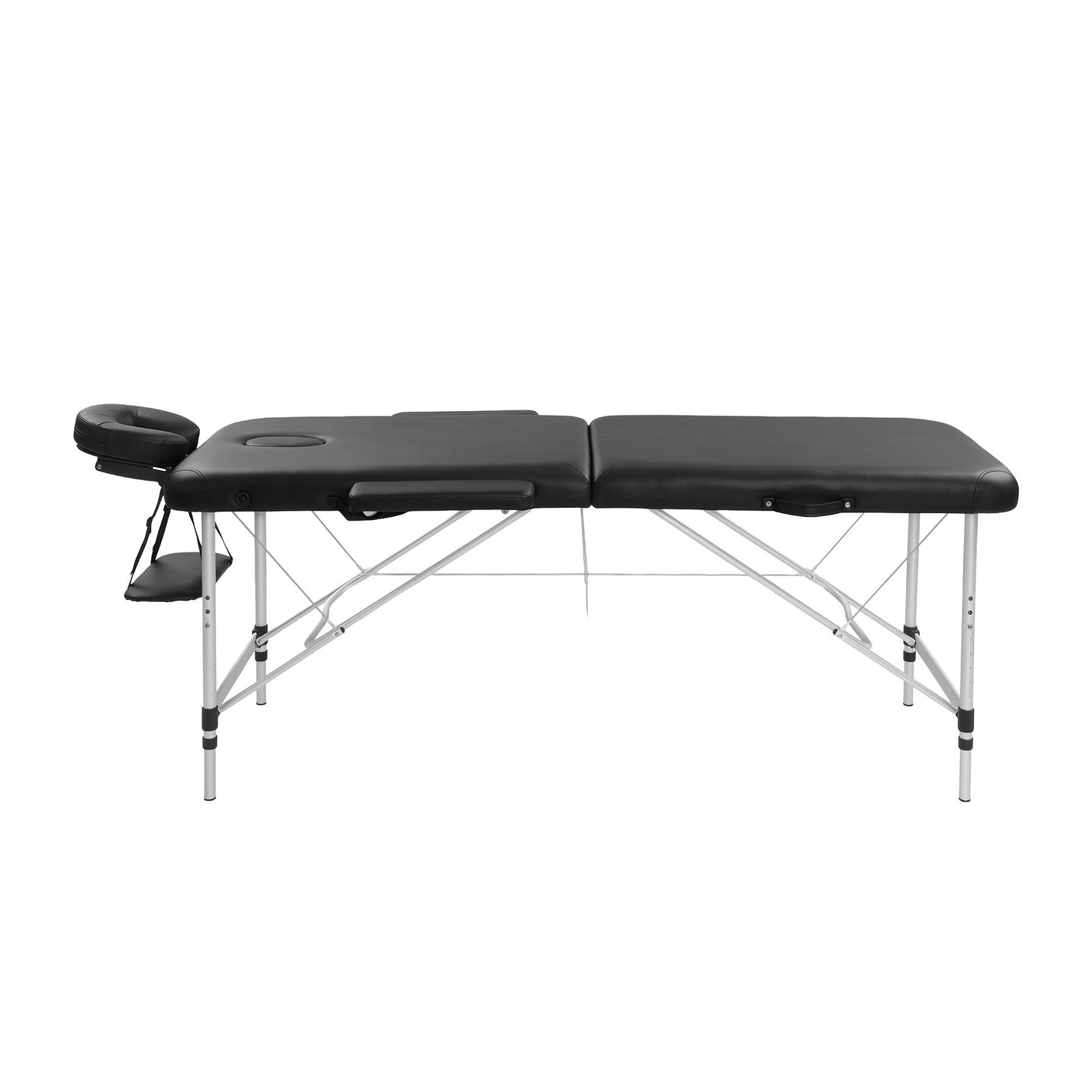Zenses Massage Table 75cm Portable 2 Fold Aluminium Beauty Bed Black