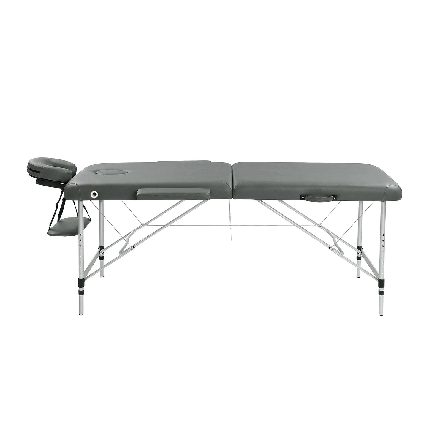 Zenses Massage Table 55cm Portable 2 Fold Aluminium Beauty Bed Grey