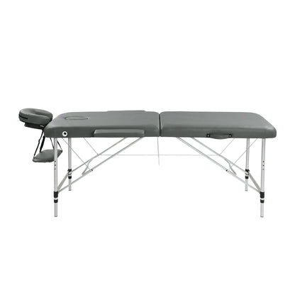 Zenses Massage Table 55cm Portable 2 Fold Aluminium Beauty Bed Grey