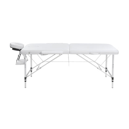 Zenses Massage Table 75cm Portable 2 Fold Aluminium Beauty Bed White