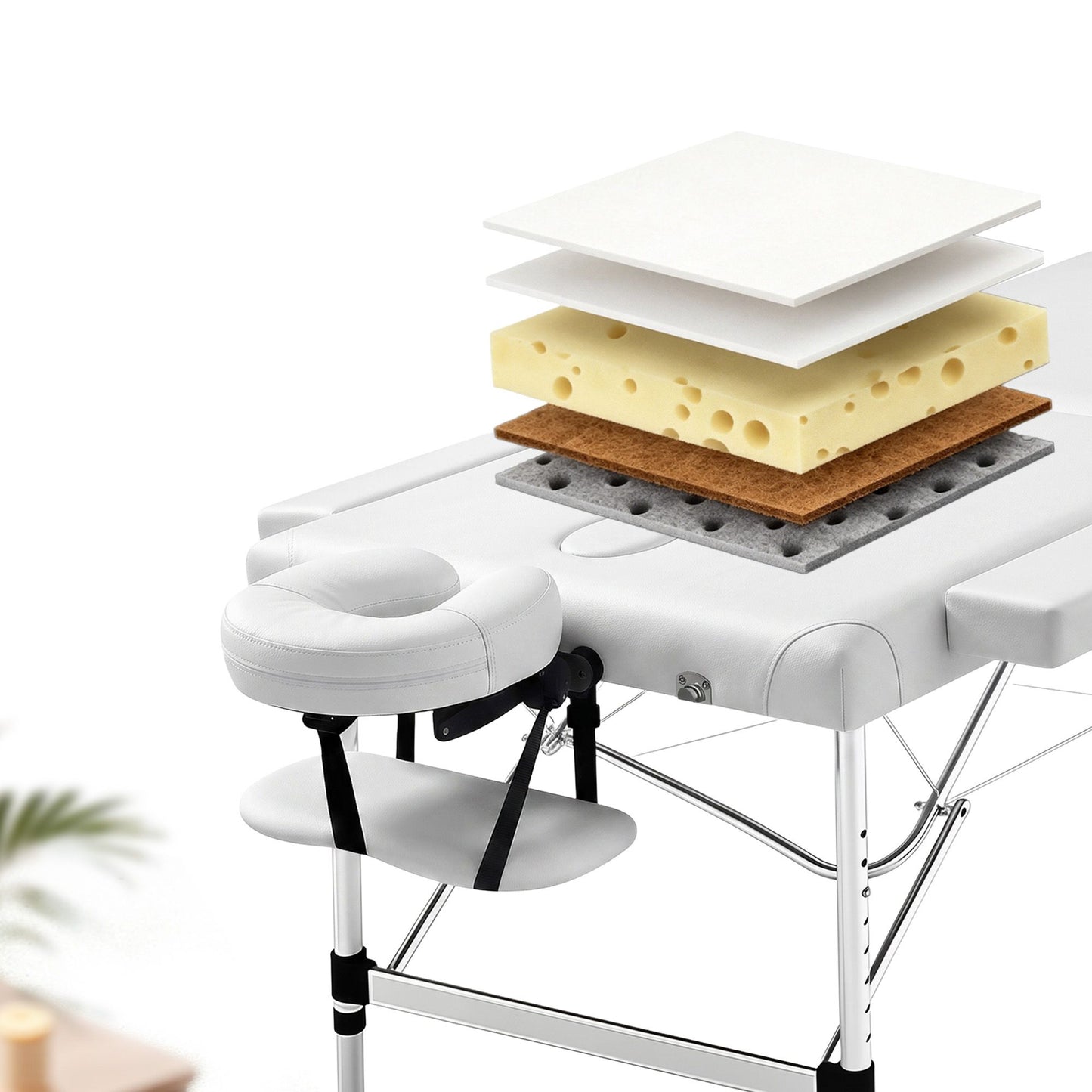 Zenses Massage Table 75cm Portable 2 Fold Aluminium Beauty Bed White