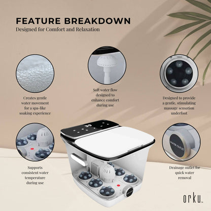 Foot Spa Automatic Water Heating Massager - Electric Pedicure Bath