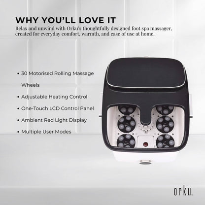 Foot Spa Automatic Water Heating Massager - Electric Pedicure Bath