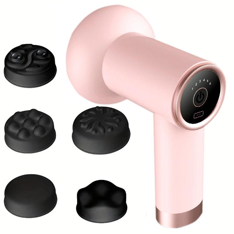 5-Head Handheld Massage Gun For Fat Pushing - Pink