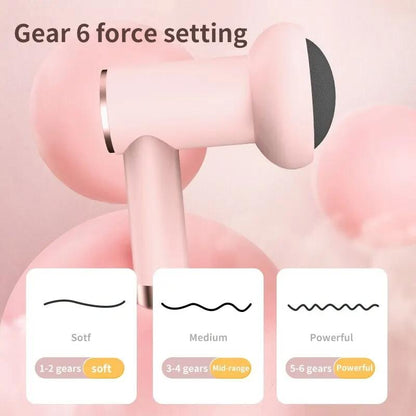 5-Head Handheld Massage Gun For Fat Pushing - Pink