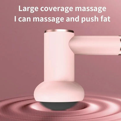 5-Head Handheld Massage Gun For Fat Pushing - Pink