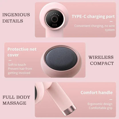 5-Head Handheld Massage Gun For Fat Pushing - Pink