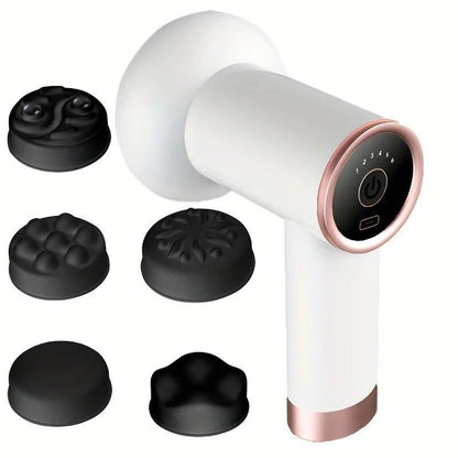 5-Head Handheld Massage Gun For Fat Pushing - Pink