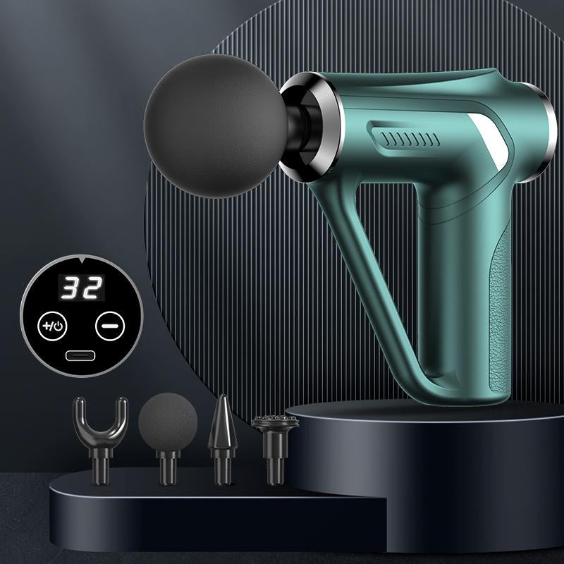 Electric Triangular Fascia Massage Gun - Green Lcd