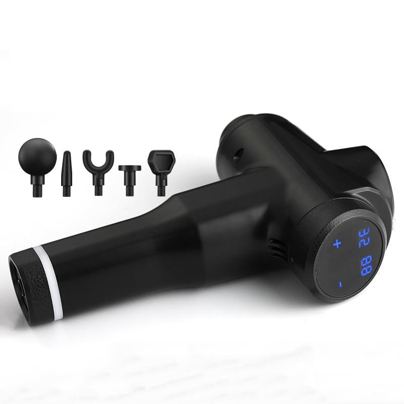 Portable Fascia Massage Gun For Muscle Relaxation - 32 Gears Black