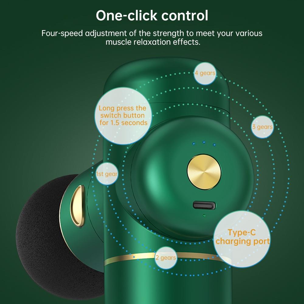 4-Head Portable Muscle Massage Gun For Sports - Red