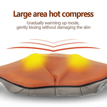 Blue Portable Kneading Neck and Shoulder Massager with Heat - Four-Button Design, USB Charging