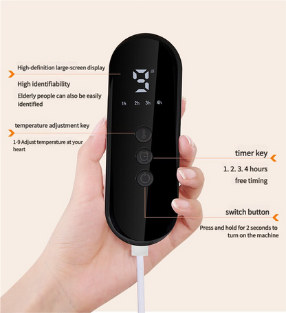 Premium Electric Foot Warmer - Fast Heating Pad with 9 Temperature Levels & 4 Timer Settings, Ultra-Soft Washable Lining for Home & Office