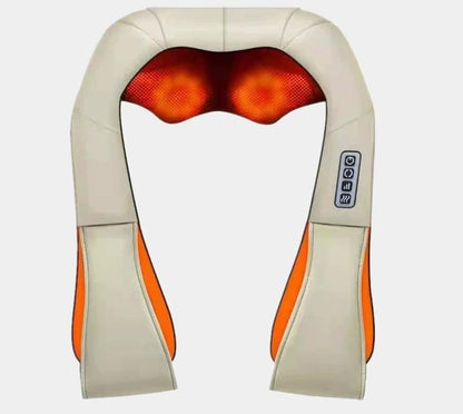 Deep Kneading Shiatsu Neck & Shoulder Massager with Heat - USB Rechargeable Ergonomic Design(Beige)