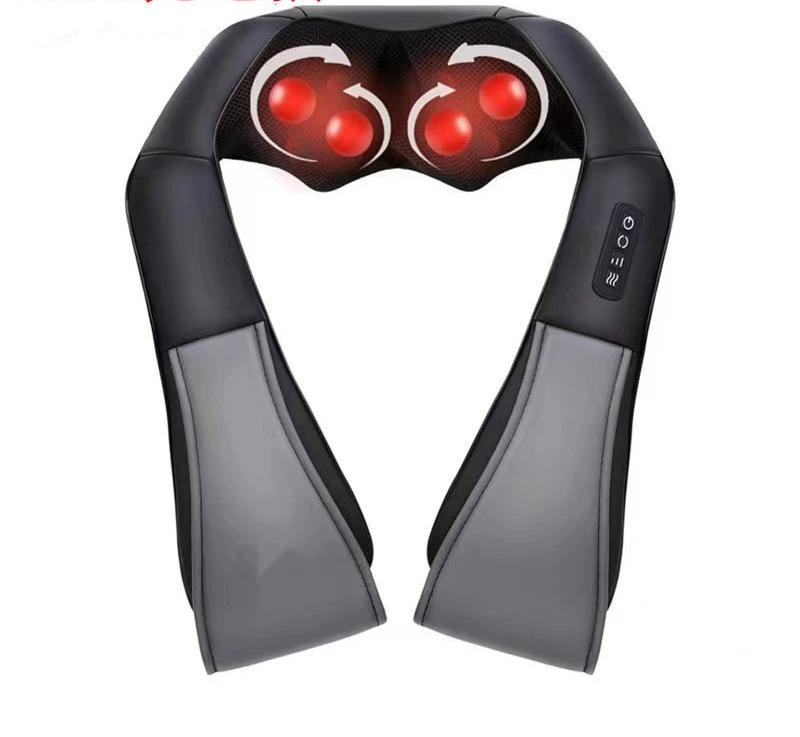 Deep Kneading Shiatsu Neck & Shoulder Massager with Heat - USB Rechargeable Ergonomic Design(Black and gray)