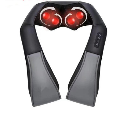 Deep Kneading Shiatsu Neck & Shoulder Massager with Heat - USB Rechargeable Ergonomic Design(Black and gray)