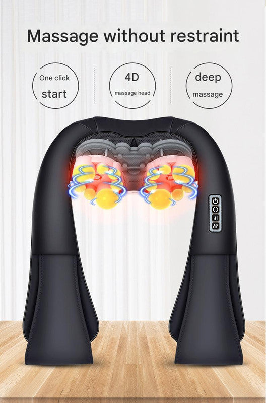 Deep Kneading Shiatsu Neck & Shoulder Massager with Heat - USB Rechargeable Ergonomic Design(Black and gray)