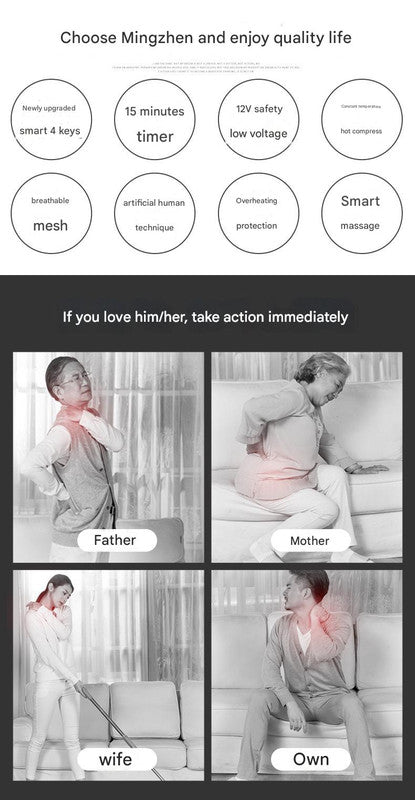 Deep Kneading Shiatsu Neck & Shoulder Massager with Heat - USB Rechargeable Ergonomic Design(Black and gray)