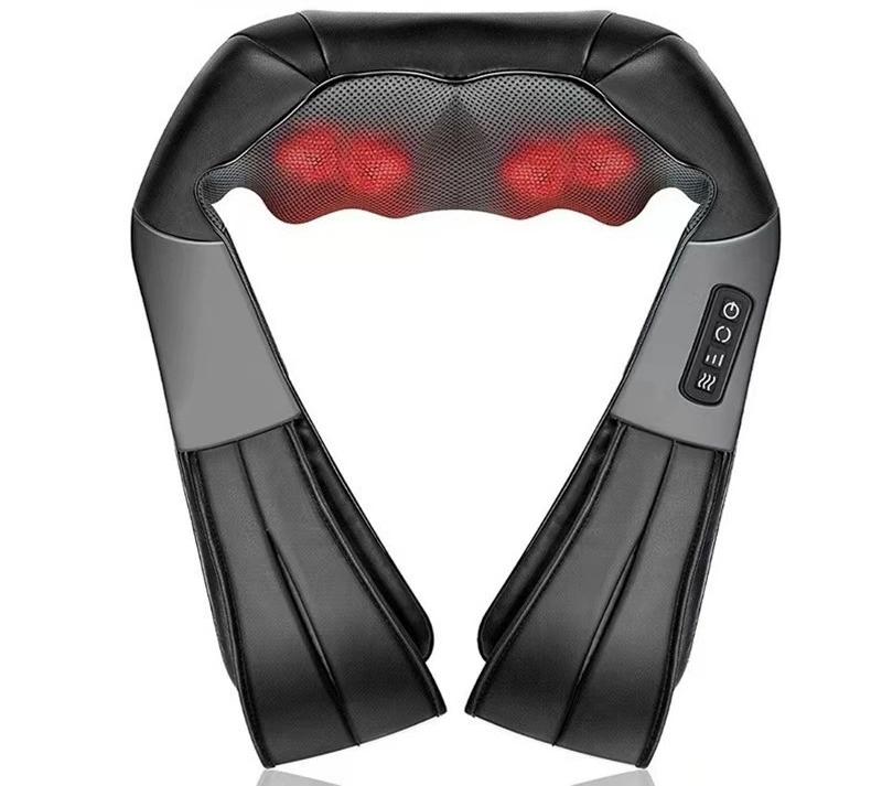 Deep Kneading Shiatsu Neck & Shoulder Massager with Heat - USB Rechargeable Ergonomic Design(Gray and black)