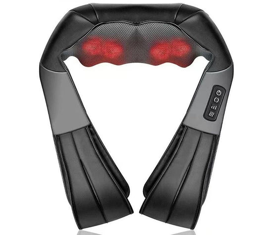 Deep Kneading Shiatsu Neck & Shoulder Massager with Heat - USB Rechargeable Ergonomic Design(Gray and black)