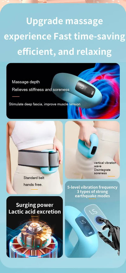 Portable Electric Muscle Relaxation Ring Massager - with Digital Display Blue