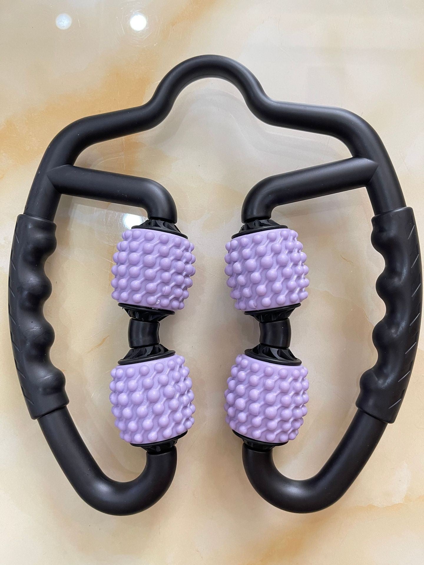 Purple Set of 2 Foam Roller Ring Leg Massagers - Muscle Relief & Circulation Tool