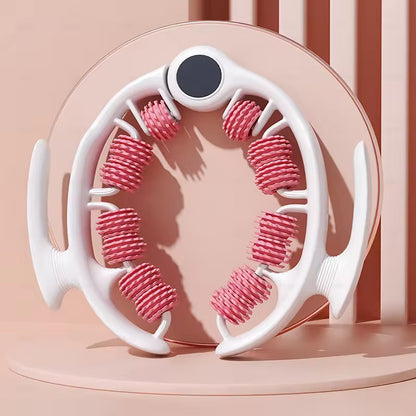 Pink 360 Degree Clamp Leg Roller Massager - Deep Tissue Relief for Thighs, Calves & Arms