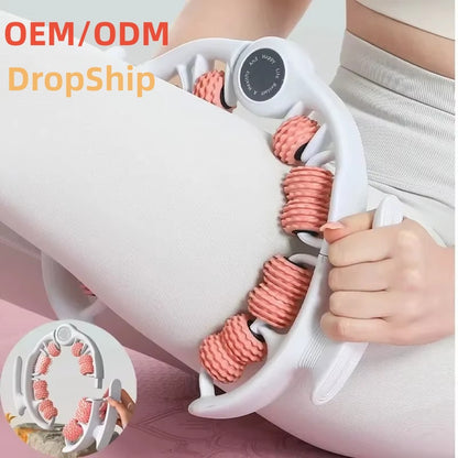 Green 360 Degree Clamp Leg Roller Massager - Deep Tissue Relief for Thighs, Calves & Arms