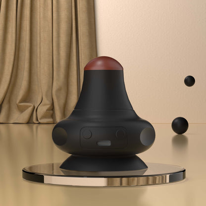 Black [Stone + Hot Compress] Silicone Fascial Massage Ball with Suction - Muscle Relaxation for Yoga and Therapy