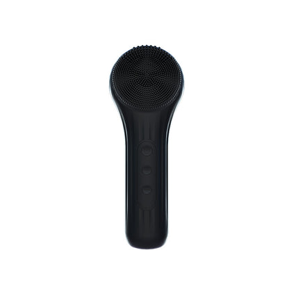 Silicone Facial Cleansing Brush - 6-Speed Vibration, Food-Grade Antibacterial Material with Warming Function(Black)