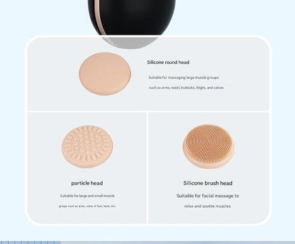 Mini Facial & Head Massager with Heat Therapy - USB-C Rechargeable, 3 Modes(Dark purple)