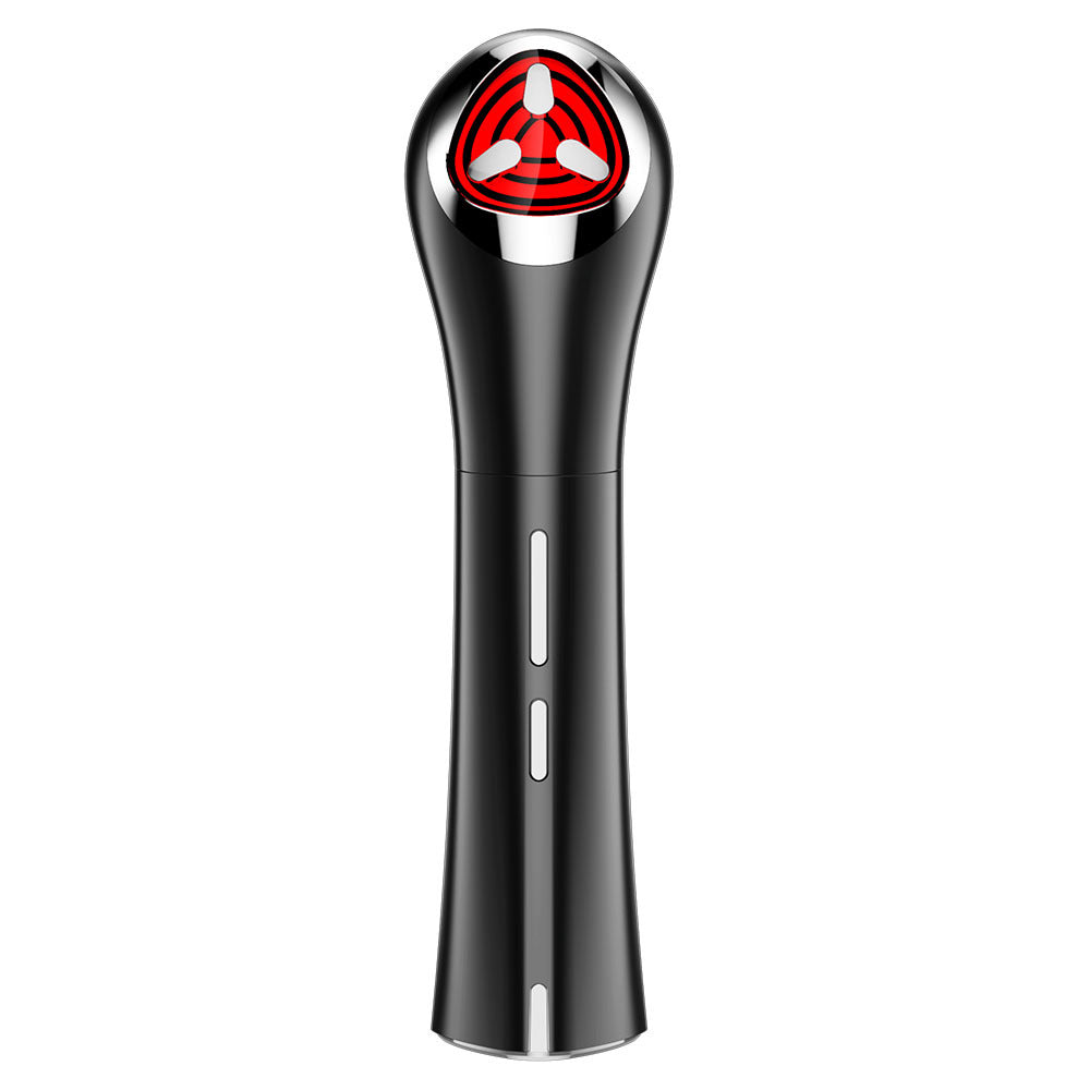 7-in-1 LED Facial Treatment Device - Microcurrent, 3D Vibration Massage for Neck, Face & Eyes(Black)