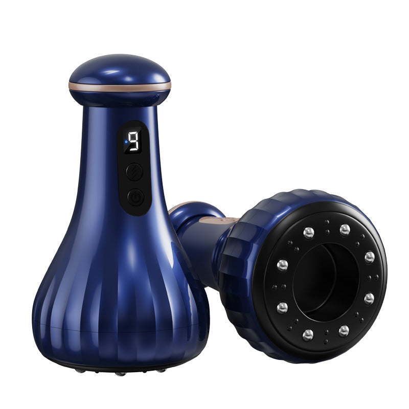 Electric Cupping & Gua Sha Massager - 9 Levels Heat & Suction, Red Light Therapy, USB-C Rechargeable(blue)