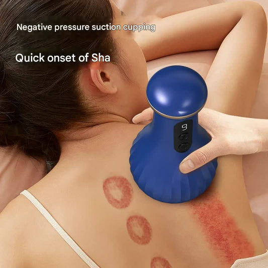 Electric Cupping & Gua Sha Massager - 9 Levels Heat & Suction, Red Light Therapy, USB-C Rechargeable(White)