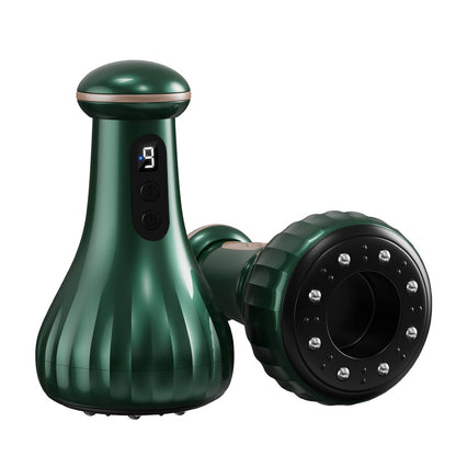 Electric Cupping & Gua Sha Massager - 9 Levels Heat & Suction, Red Light Therapy, USB-C Rechargeable(Green)