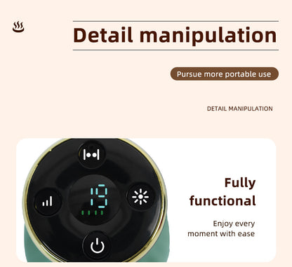 Green Portable Electric Cupping Therapy Device - Adjustable Intensity & Heat