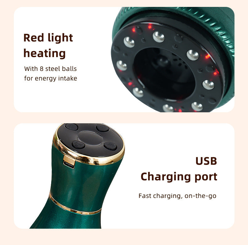 Green Portable Electric Cupping Therapy Device - Adjustable Intensity & Heat