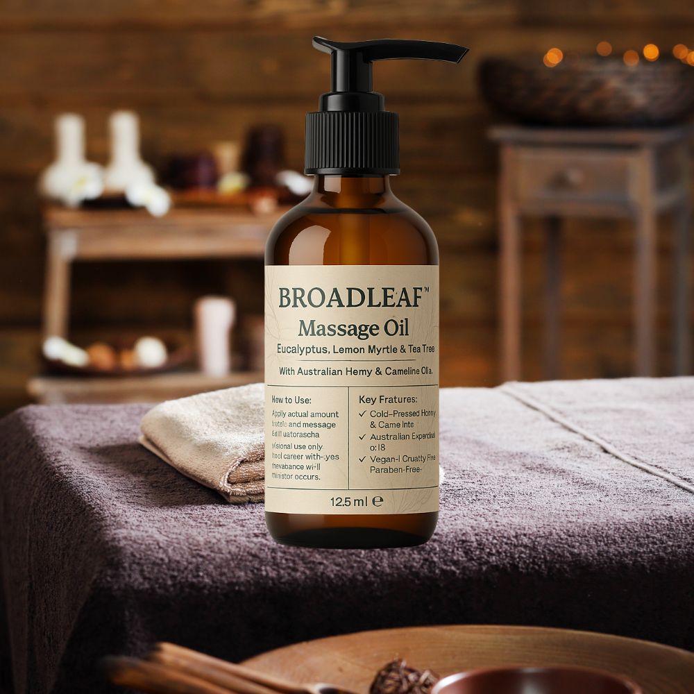 Premium Broadleaf Hemp & Camelina Massage Oil with Australian Essentials
